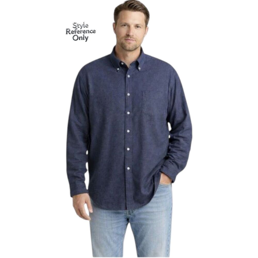 UNTUCKit Sherwood Navy Blue Flannel Shirt Relaxed Fit Mens XXL